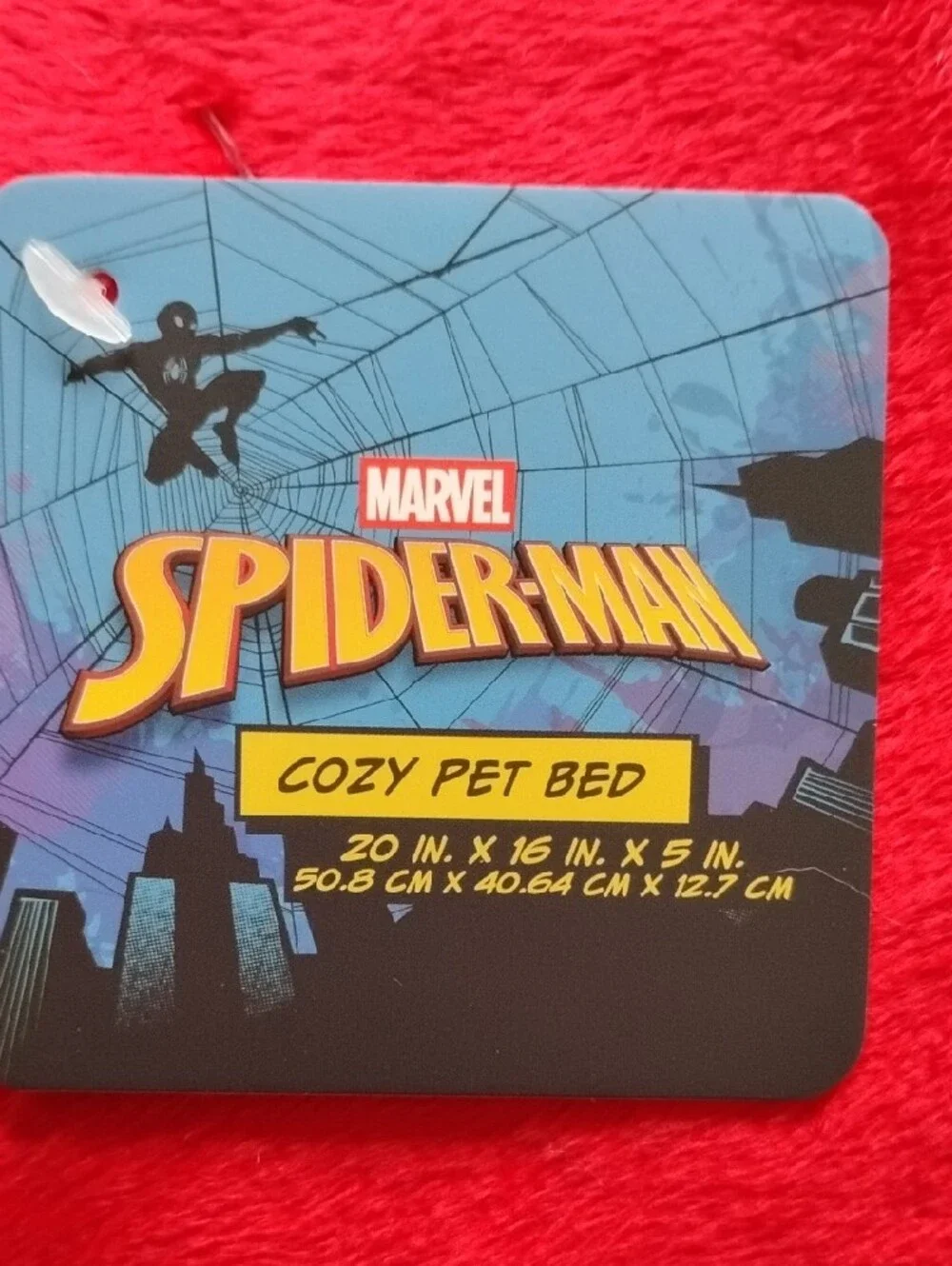 Marvel Red Plush Pet Bed with Spider-Man Accent